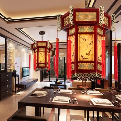 中式仿古典宫灯木艺笼吊灯过道书房餐厅门厅茶楼客厅饭店工程灯具