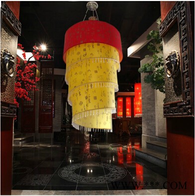 现代中式仿古羊皮吊灯 餐厅客厅卧室酒店茶楼大厅工程灯 **