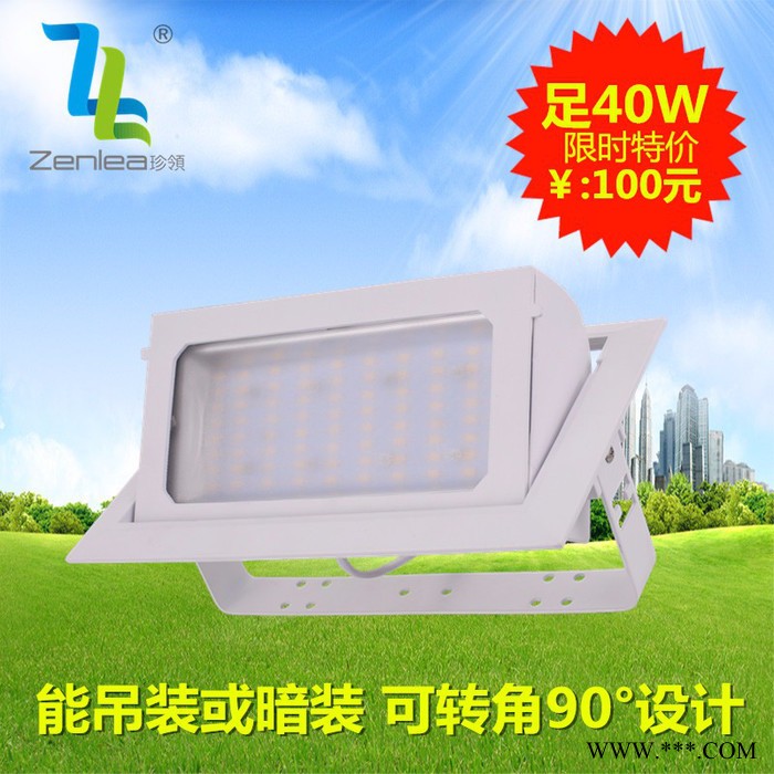 Zenlea珍领 ZL-FL1040-A1 LED40W贴片室内转角投射灯 led贴片方形明装筒灯 LED吊灯图3