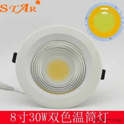 供应星牌Star双色温led筒灯 cob分段变色