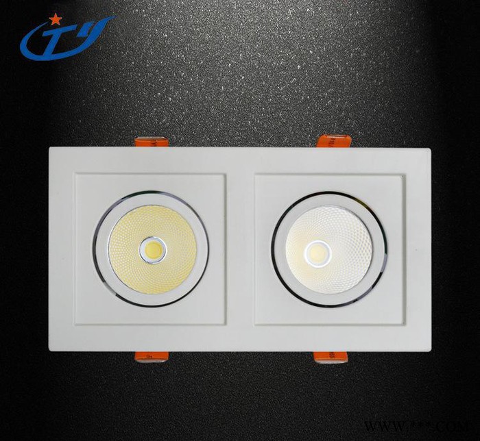 直销LED射灯 12W*2双头COB格栅筒灯 过道灯走廊灯C图3