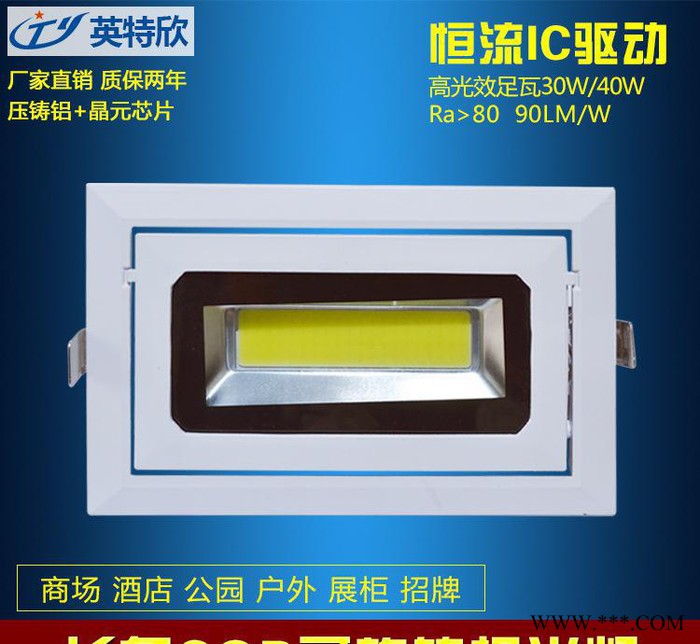 深圳直销30W新款 旋转投光灯 方形筒灯外壳集成LED投光灯图1