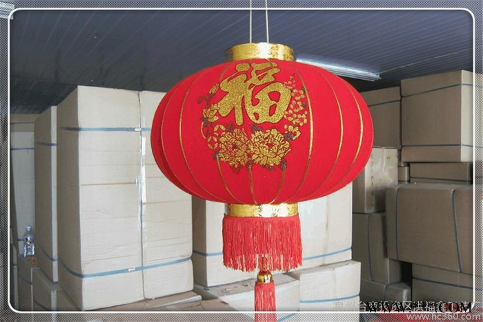 供应大红植绒布灯笼/广告灯笼/节日喜庆灯笼/**灯笼图2