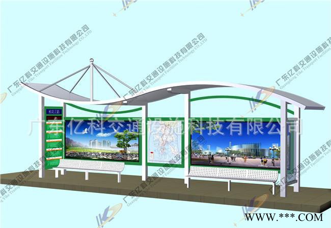 各种不锈钢公交候车亭 公交站台候车亭广告灯箱制作图2