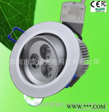 直销大功率3W车铝LED天花灯，3W天花灯，LED筒灯天花灯图1