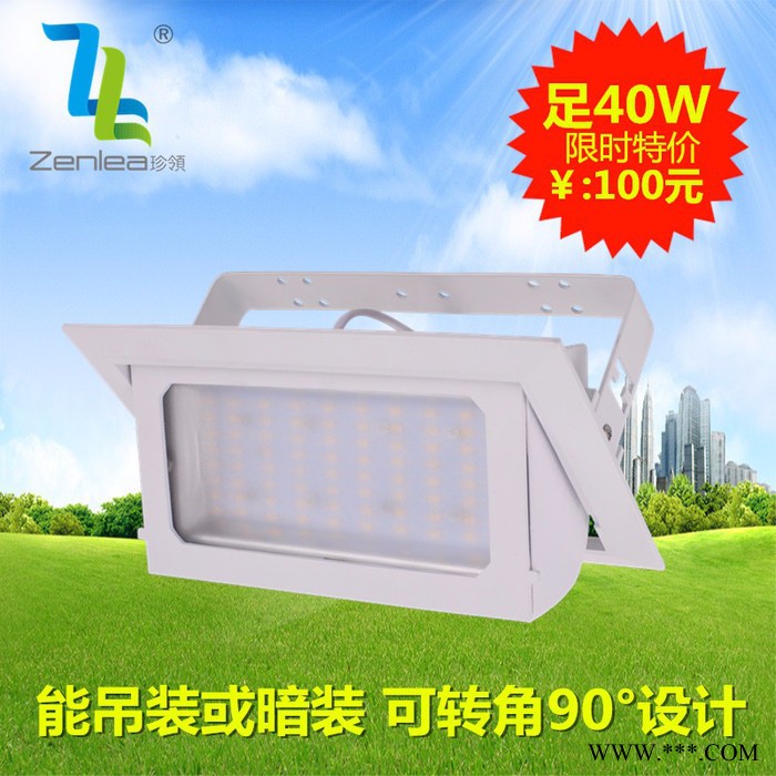Zenlea珍领ZL-FL1040-A1 led方形象鼻灯 贴片40W方形象鼻灯LED投射灯 服装店轨道灯 珠宝店筒灯图4