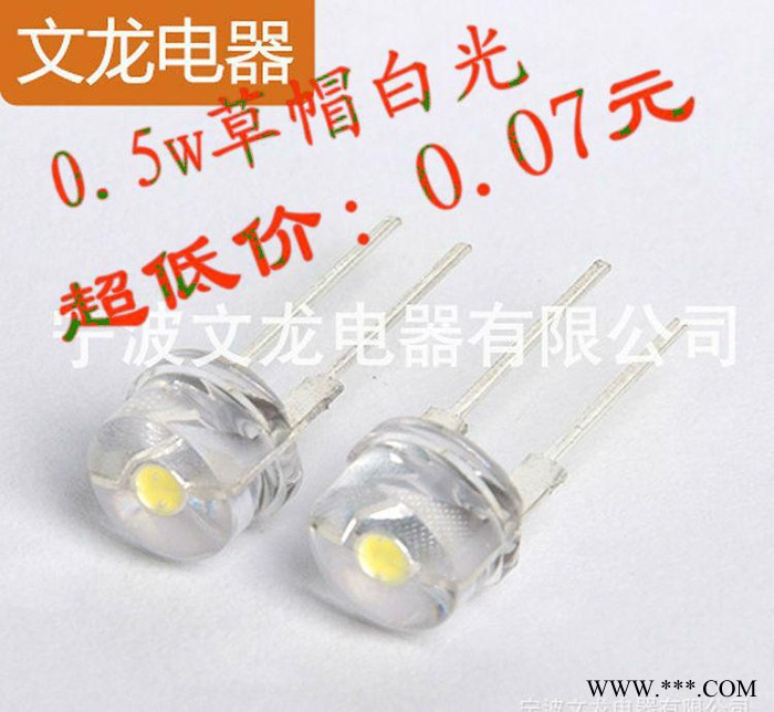 0.5W草帽白灯F8led手电筒灯图2