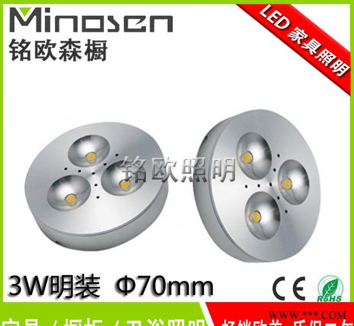直销 2.1寸LED橱柜灯 3W4W牛眼衣柜灯 珠宝展柜筒灯
