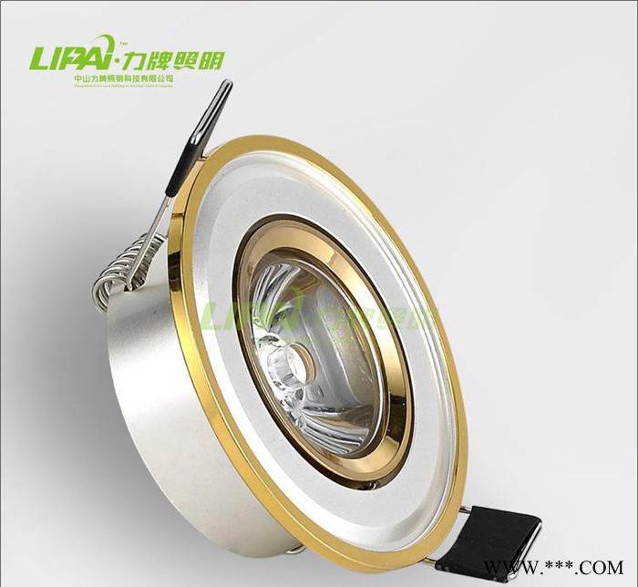 LED金色小3W射灯开孔5分分55MM直径68MM可做调光射灯天花灯筒灯图2