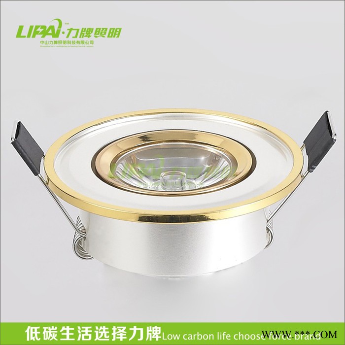 LED金色小3W射灯开孔5分分55MM直径68MM可做调光射灯天花灯筒灯图3