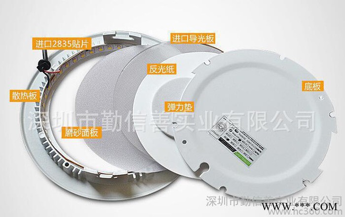LED圆形面板灯超博筒灯天花格栅射灯 led吸顶面板灯 节能图2