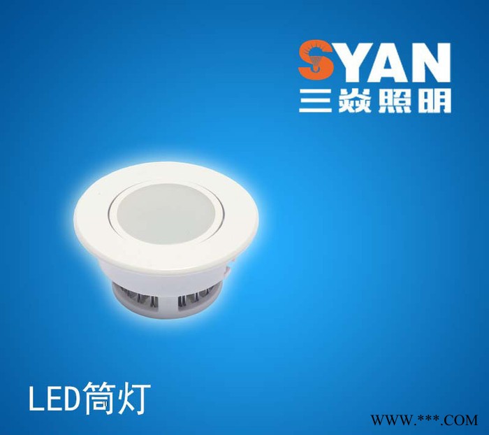 河北照明厂家三焱LED天花筒灯防雾圆形节能照明厨卫厨房客厅灯卧室灯天花洞灯图2