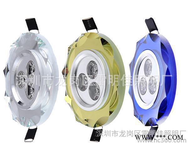 水晶天花灯服装店超亮led大气筒灯3w射灯 家装 工程水晶天图3