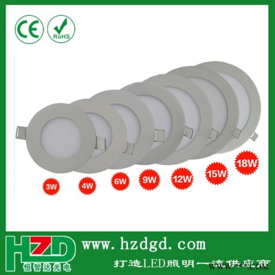 LED面板灯3W圆形超薄筒灯厨卫灯6W9W12W15W18W