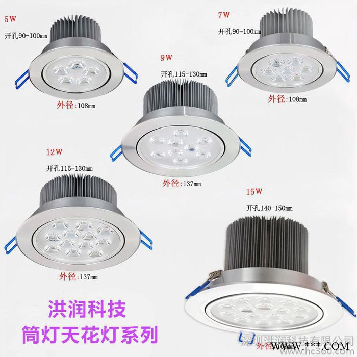 **高光LED天花灯 新款LED天花筒灯 高光沙银面天花灯 质保三年图2