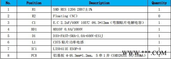 莱士LIS9418E AC/DC 非隔离低P 全贴片式DOB 方案 3-60W 投光灯 面板灯 筒灯 CD75图4