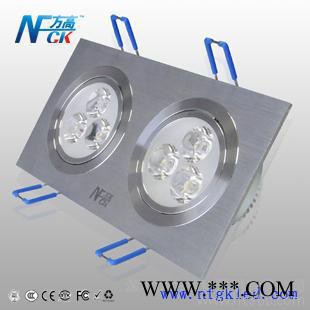 供应方高照明 LED双头天花灯6W 10W 射灯 筒灯 面板灯 新款方形天花灯