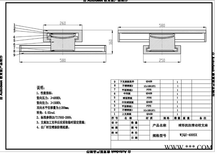 陕西省铜川市 封闭式球形钢支座 滑动桁架球铰支座图1