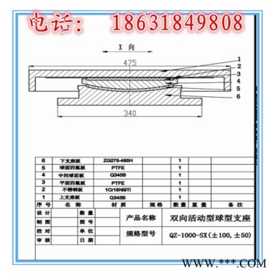 安徽省安庆市 桁架连廊钢结构支座 KLQZ抗拉球形支座 图