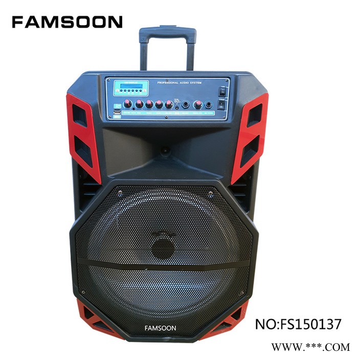 FAMSOON 户外广场舞音响 15寸重低音 舞台大功率电瓶拉杆音箱图2