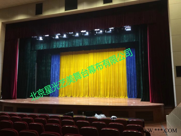 供应金丝绒舞台幕布天鹅绒舞台幕布阻燃舞台幕布礼堂舞台幕布电动舞台幕布图4