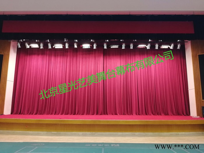 供应金丝绒舞台幕布天鹅绒舞台幕布阻燃舞台幕布礼堂舞台幕布电动舞台幕布图5