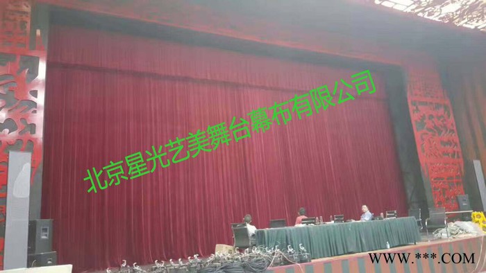 供应金丝绒舞台幕布天鹅绒舞台幕布阻燃舞台幕布礼堂舞台幕布电动舞台幕布图7