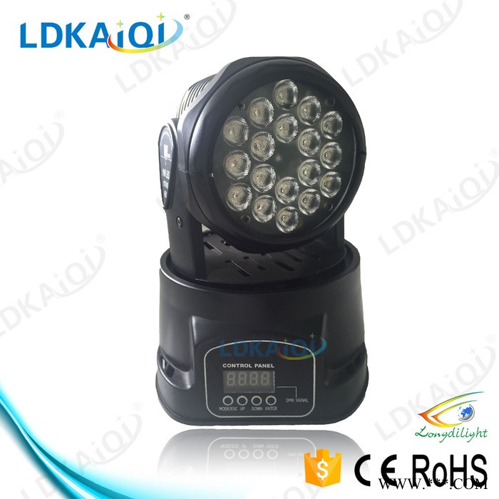 隆迪灯光LD-2103B LED MINI 18x3/1W摇头灯 专业舞台灯光 KTV灯迷 你摇头灯图1