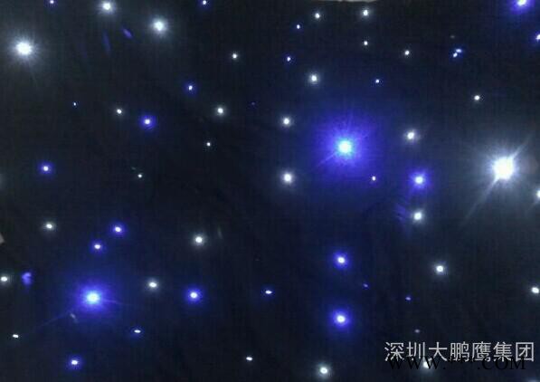 大鹏鹰婚庆舞台灯光 舞台背景LED蓝白星空幕布