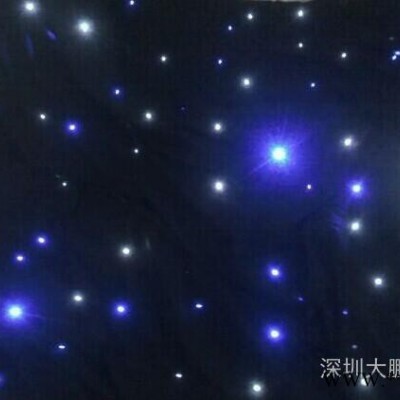 大鹏鹰婚庆舞台灯光 舞台背景LED蓝白星空幕布