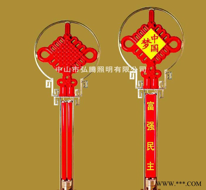 公园景区落地式发光福字中国结灯具 led中国结灯柱景观灯图3