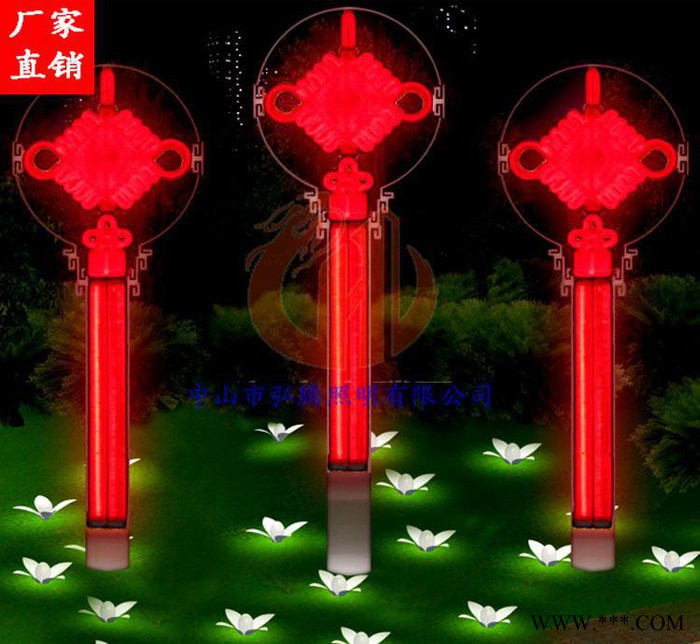 公园景区落地式发光福字中国结灯具 led中国结灯柱景观灯图2