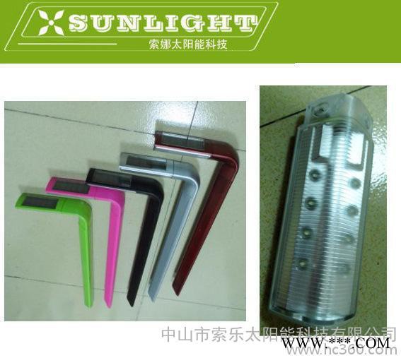 出口太阳能新款七字型插地灯草坪灯塑料灯喷银色漆4LED花园灯图2
