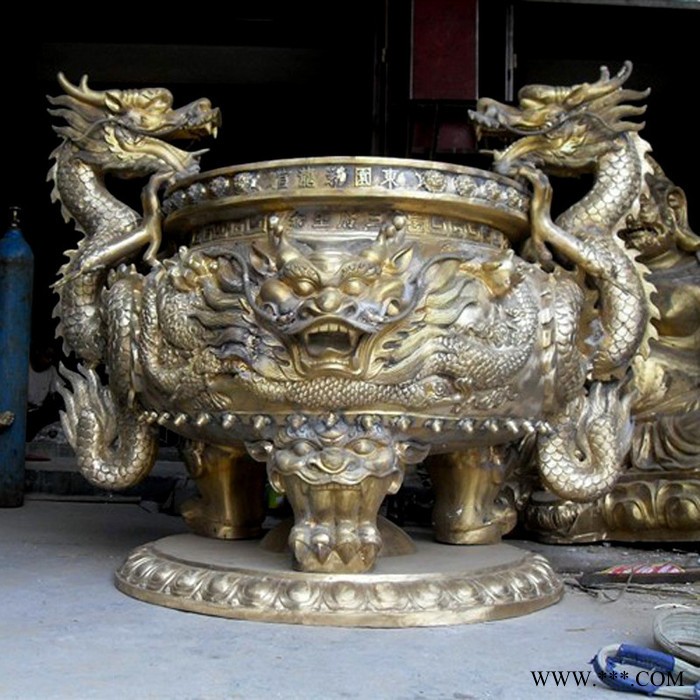 唐县香炉厂家妙缘铜雕定制公墓铁香炉 墓园铜香炉寺庙佛钟六字真言图7