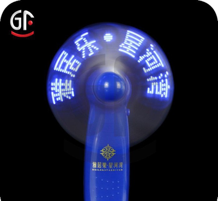 休闲小风扇 创意微型闪字风扇 LED迷你发光风扇 微风发光闪字风扇图3