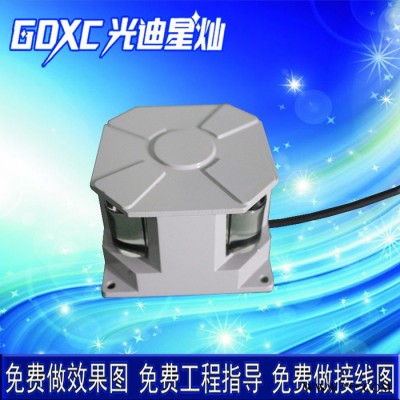 LED十字星光四面发光五面单色七彩星光楼体装饰灯射灯直销