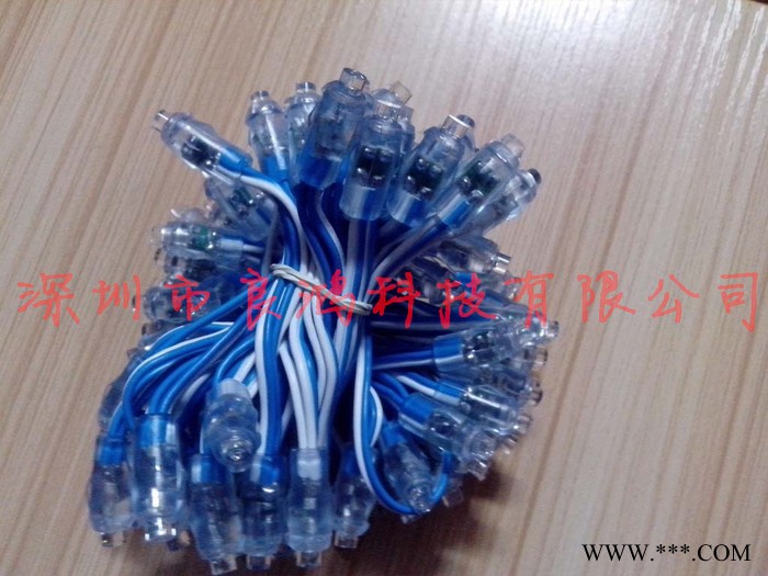 供应12V9mm平头外露灯串，led散光平头发光字灯串，红黄蓝绿白外露灯图2