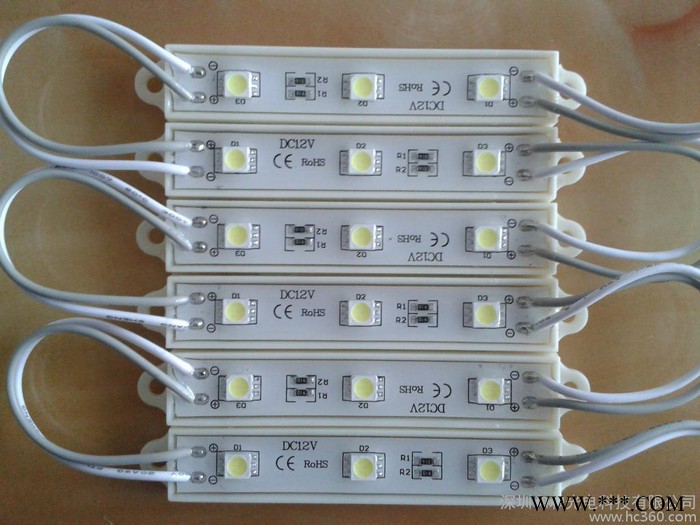 供应厂家批发高亮5050三灯白光LED模组 广告字专用5050三灯防水模组图1