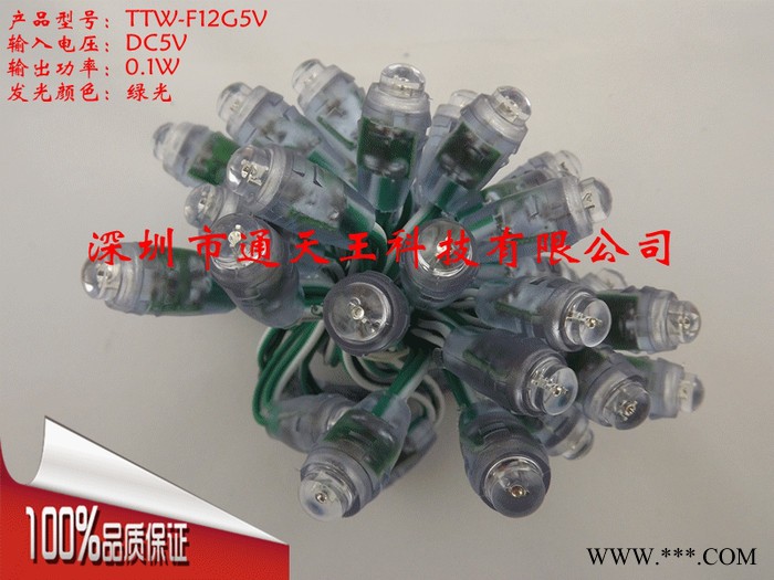 供应超高亮12mm绿光5V穿孔字led外露灯串led灯串led灯串led广告灯串