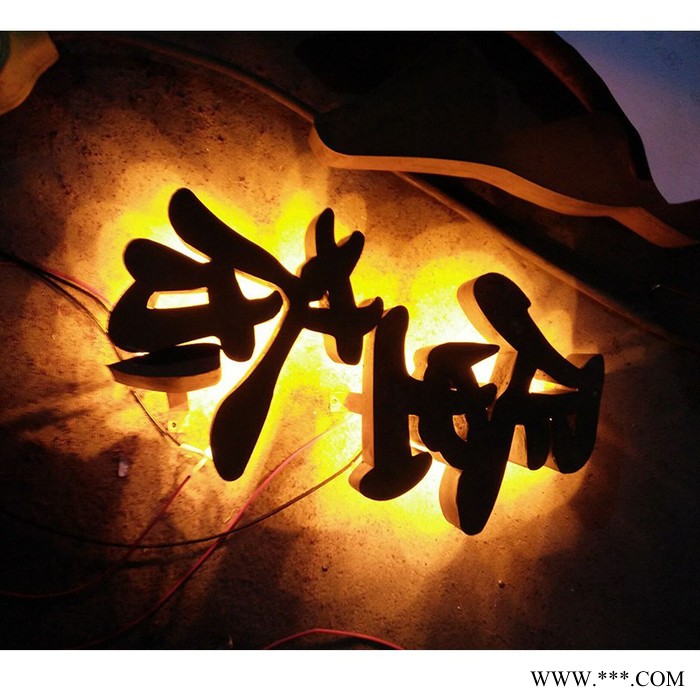 发光字丁子高迷你发光字 树脂发光字 三维车标 生锈字图4