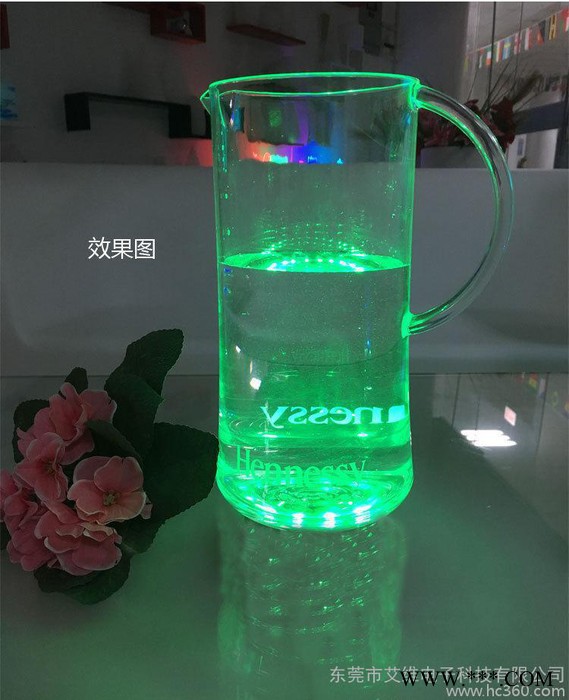 创意LED七彩发光椭圆有字装水杯家居厨房客厅书房卧室装饰灯摆件