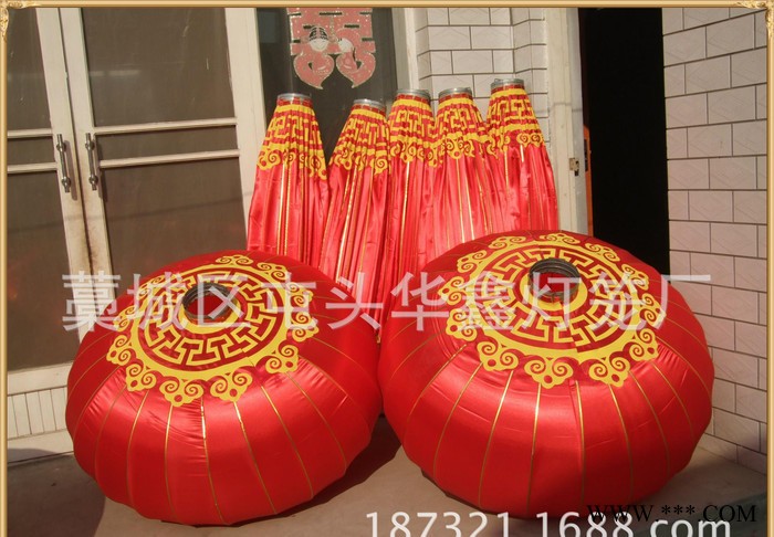 铁口金边无字大红灯笼 八美缎灯笼可印LOGO图3