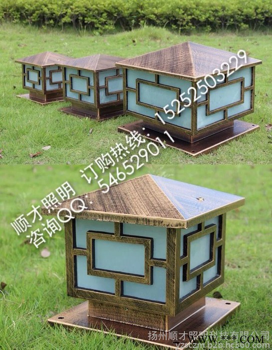 草坪灯 草坪花园灯 草地灯 LED小区路灯墙体灯门头灯墙头灯围墙灯中字围墙灯方形柱灯磨砂透明玻璃灯罩仿古铜色亚克力铝制图3