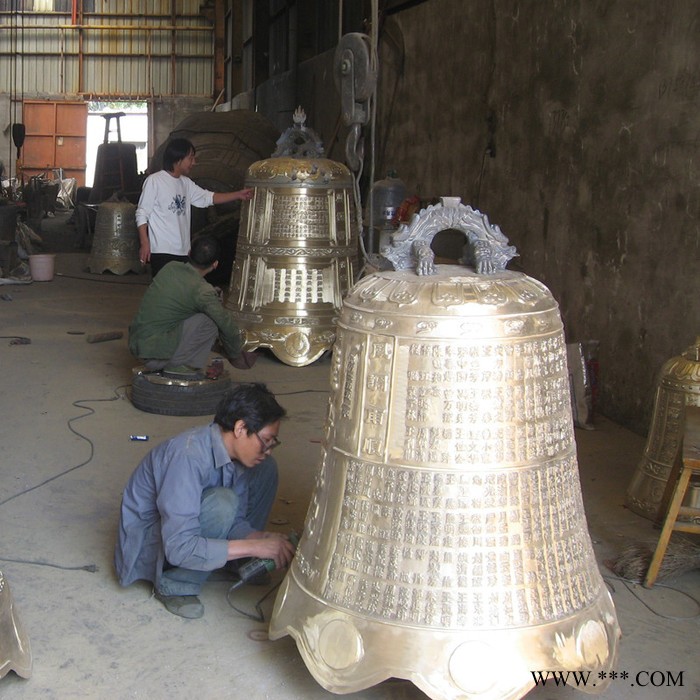 寺庙摆放黄铜钟景区悬挂祈福钟铜雕佛钟加工六字真言大铁钟学校可摆放镇压警钟图5