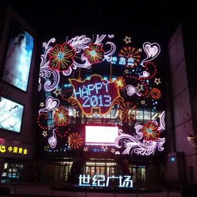 夜空彩虹壁挂式LED发光字 玻璃幕墙粘贴灯字、灯画 LED字画结合