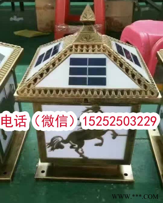 草坪灯 草坪花园灯 草地灯 LED小区路灯酒坛瓶子形状灯墙头灯围墙灯中字围墙灯方形柱灯磨砂透明玻璃灯罩仿古铜色亚克力铝制图3