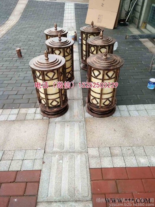 草坪灯 草坪花园灯 草地灯 LED小区路灯酒坛瓶子形状灯墙头灯围墙灯中字围墙灯方形柱灯磨砂透明玻璃灯罩仿古铜色亚克力铝制图6