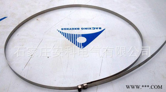 电力标识牌专用扎带 搪瓷牌绑带 电线杆标牌扎带 不锈钢抱箍1图3