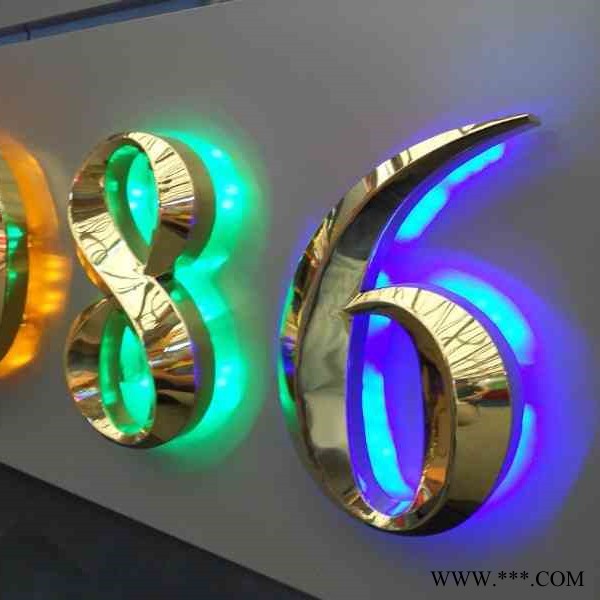 精工LED发光字  背发光字  金属实心字 电镀字 仿古字 三维车标  厂家定制图4