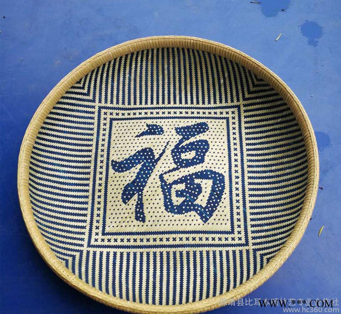 纯手工竹编簸箕竹制福字精编双层簸箕工艺品直销量大从优图2